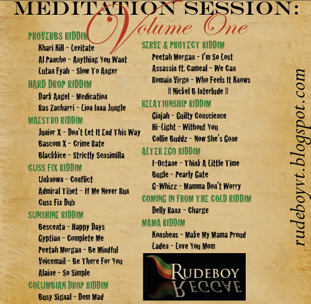 Meditation Session Vol 1 tracklisting