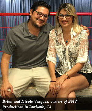Brian and Nicole Vasquez, owners of BNV Productions in Burbank, CA