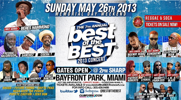 Best of the Best 2013 Concert Lineup | United Reggae